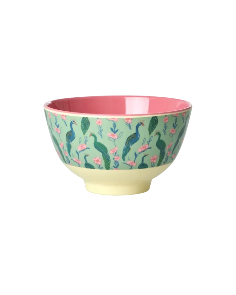 Rice - Melamine Bowl Small - Peacock Power Plekconceptstore