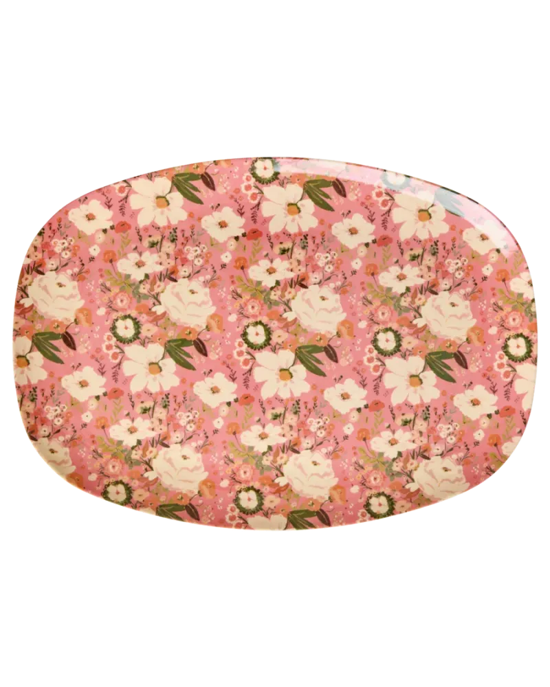 Rice - Melamine Rectangular Plate Alison Flower print Plekconceptstore