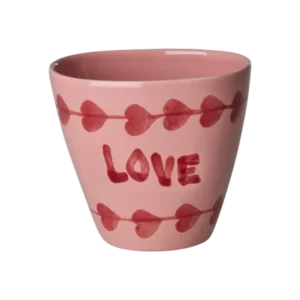 Rice - Ovaal Keramiek Beker - Roze - Hand-painted LOVE Plekconceptstore