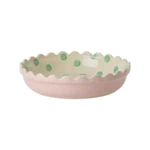 Rice - Stoneware Pie Dish - Pink/Creme Plekconceptstore
