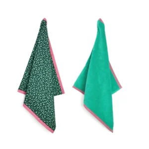 Theedoek en Handdoek Set Vivid Green Green Plekconceptstore