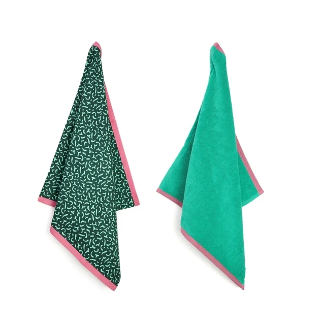 Theedoek en Handdoek Set Vivid Green Green Plekconceptstore