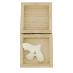Zusss - Doosje hout met vogeltje - wit/goud Plekconceptstore