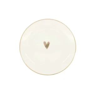 Zusss - Gebaksbordje hartje - Wit/goud Plekconceptstore