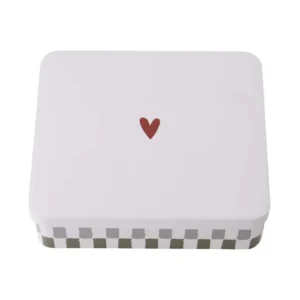Zusss - Koekblik hartje - rood/grijs/groen Plekconceptstore
