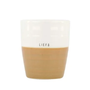 Zusss Koffiemok Liefs - Wit/Oker Plekconceptstore