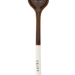 Zusss - Lepeltje keramiek enjoy wit/bruin Plekconceptstore