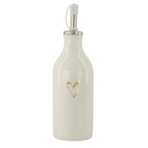 Zusss - Olie/azijn fles keramiek open hartje- Beige Plekconceptstore