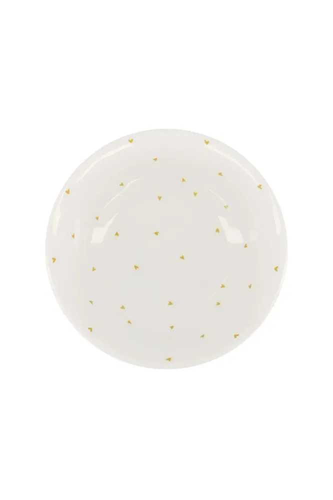 Zusss Schaal melamine Hartjes M - Wit/Oker Plekconceptstore