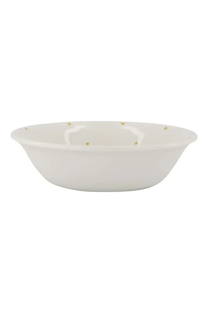 Zusss Schaal melamine Hartjes M - Wit/Oker Plekconceptstore