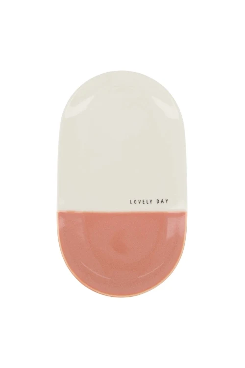 Zusss Serveerschaal Lovely Day - Wit/Roze Plekconceptstore