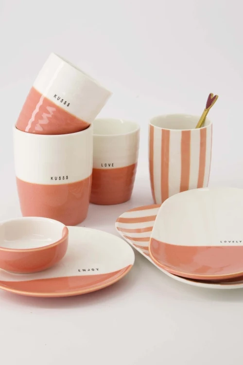 Zusss Serveerschaal Lovely Day - Wit/Roze Plekconceptstore