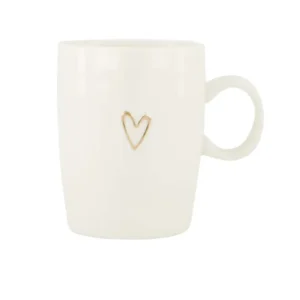 Zusss - Theemok lijn hartje wit/goud Plekconceptstore