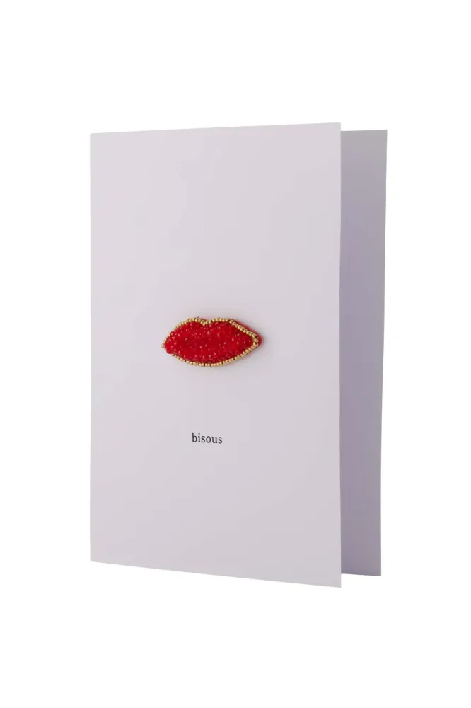 Zusss - Wenskaart kusje Bisous broche Plekconceptstore
