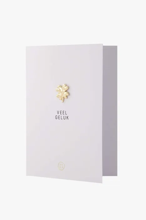 Zusss wenskaart met Broche - Klavertje Plekconceptstore