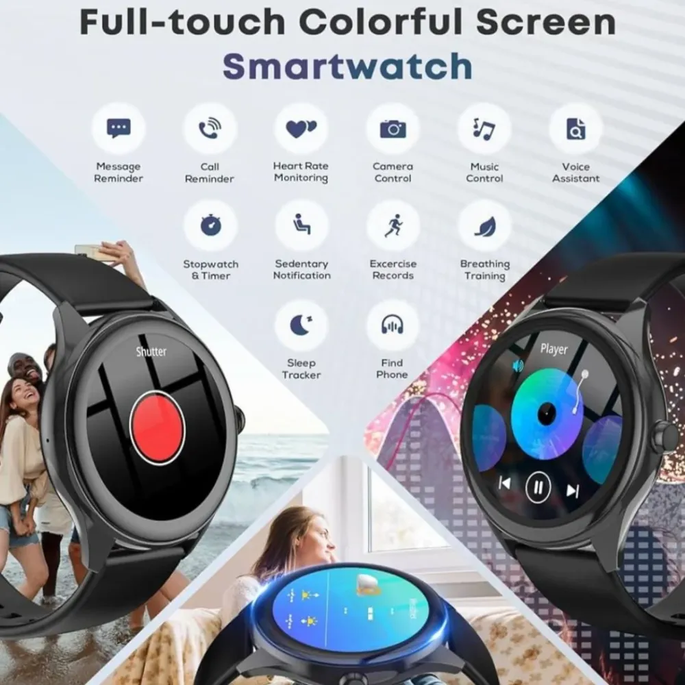 PulseSync | Luxe 2--1 Smartwatch met Bluetooth Oordopjes & Gezondheidsfuncties