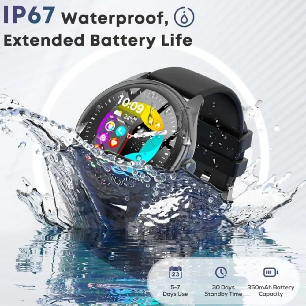 PulseSync | Luxe 2--1 Smartwatch met Bluetooth Oordopjes & Gezondheidsfuncties