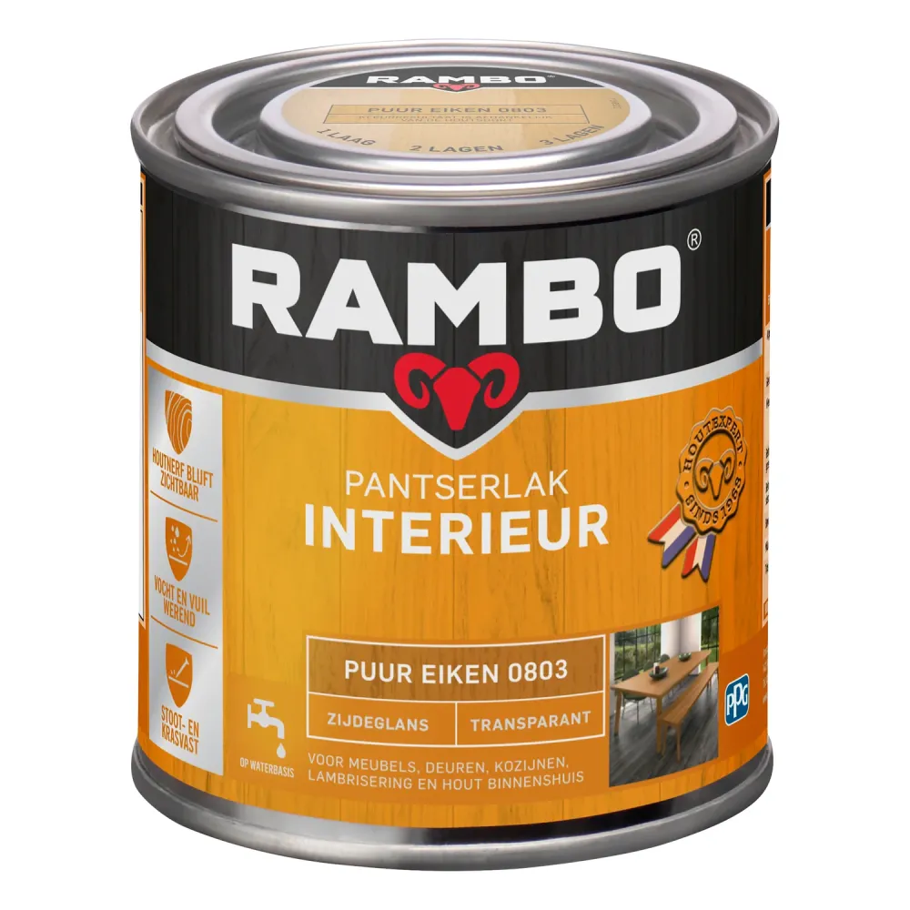Rambo Houtlak Pantser - Zijdeglans - Puur Eiken RAL 0803 - 250ml