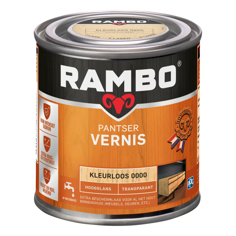 Rambo pantservernis hoogglans 0000 kleurloos 0,25L