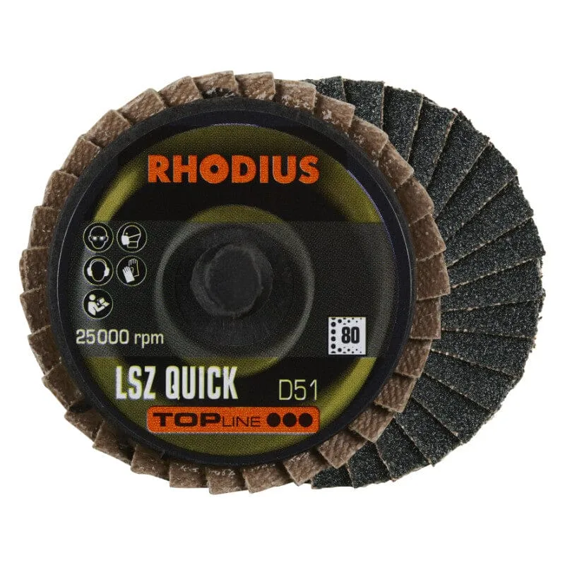 Lamellen schijf Roloc, Ø50mm, K80, 3x Rhodius