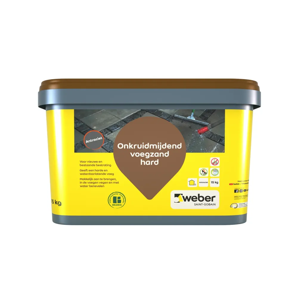 Weber – voegzand - hard – onkruidmijdend – waterdoorlatend - antraciet - 15 kg Saint Gobain Weber