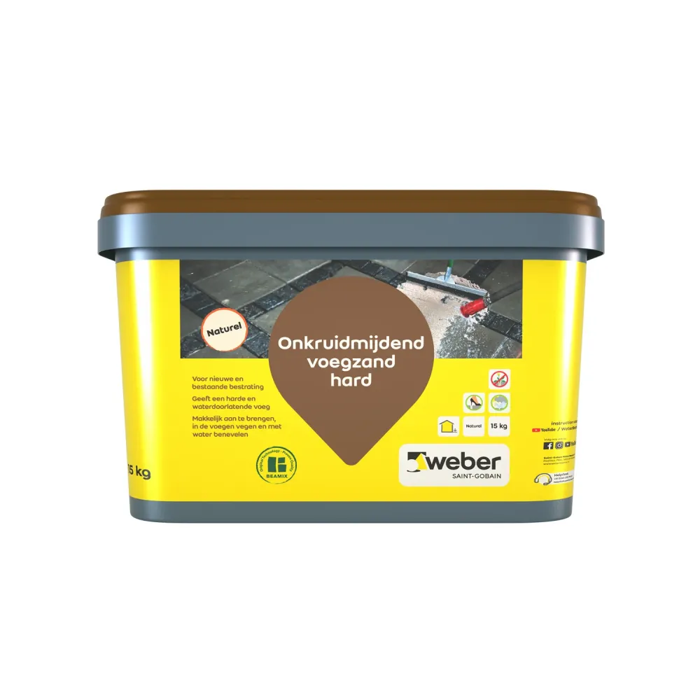 Weber – voegzand - hard – onkruidmijdend – waterdoorlatend - naturel - 15 kg Saint Gobain Weber