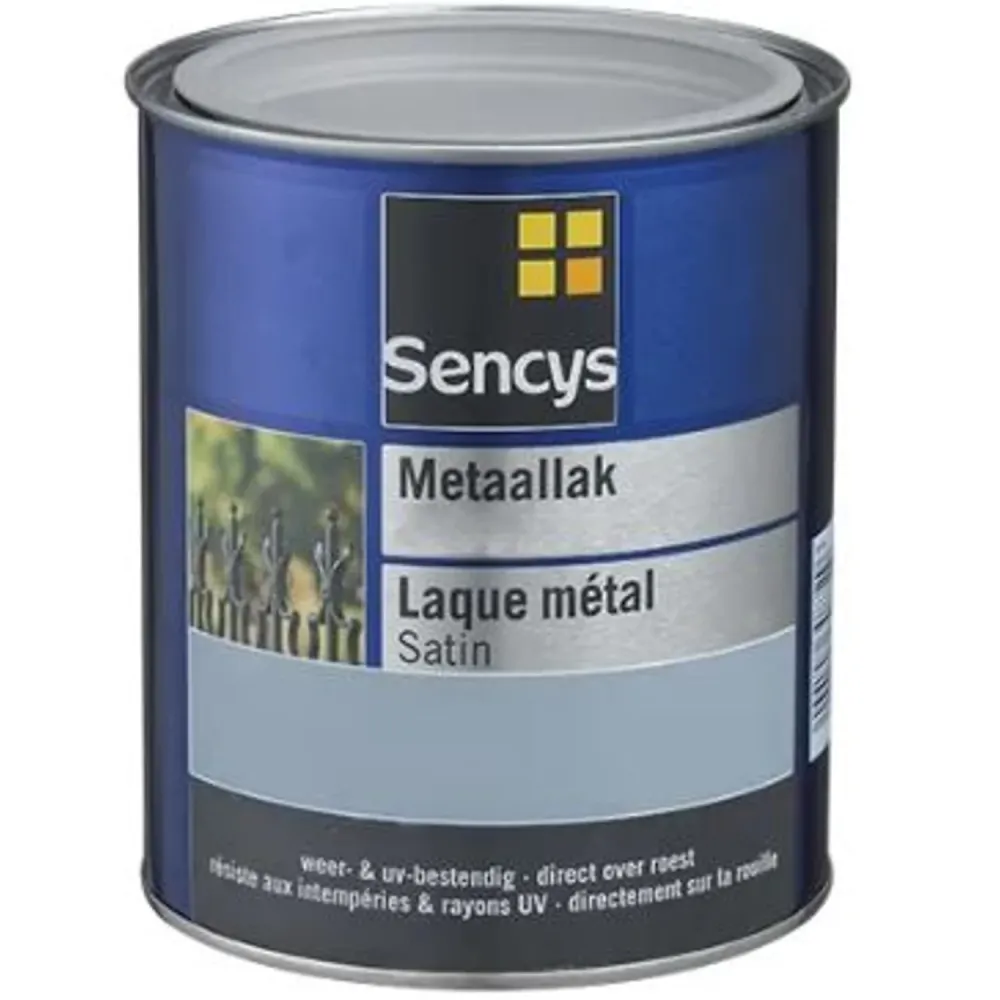 Sencys metaallak hoogglans zwart 250ml