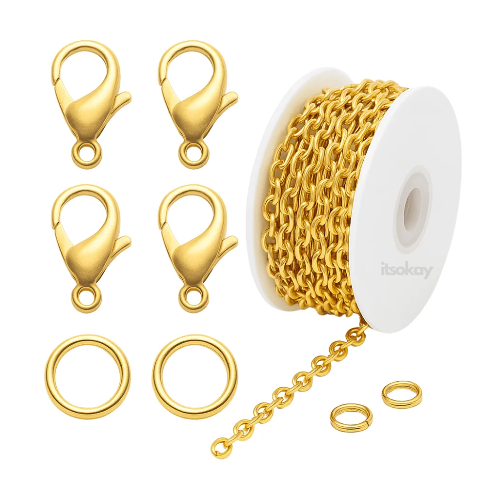 Sieraden maken set (Ketting, Karabijnsluitingen & Ringetjes) 45-delig
