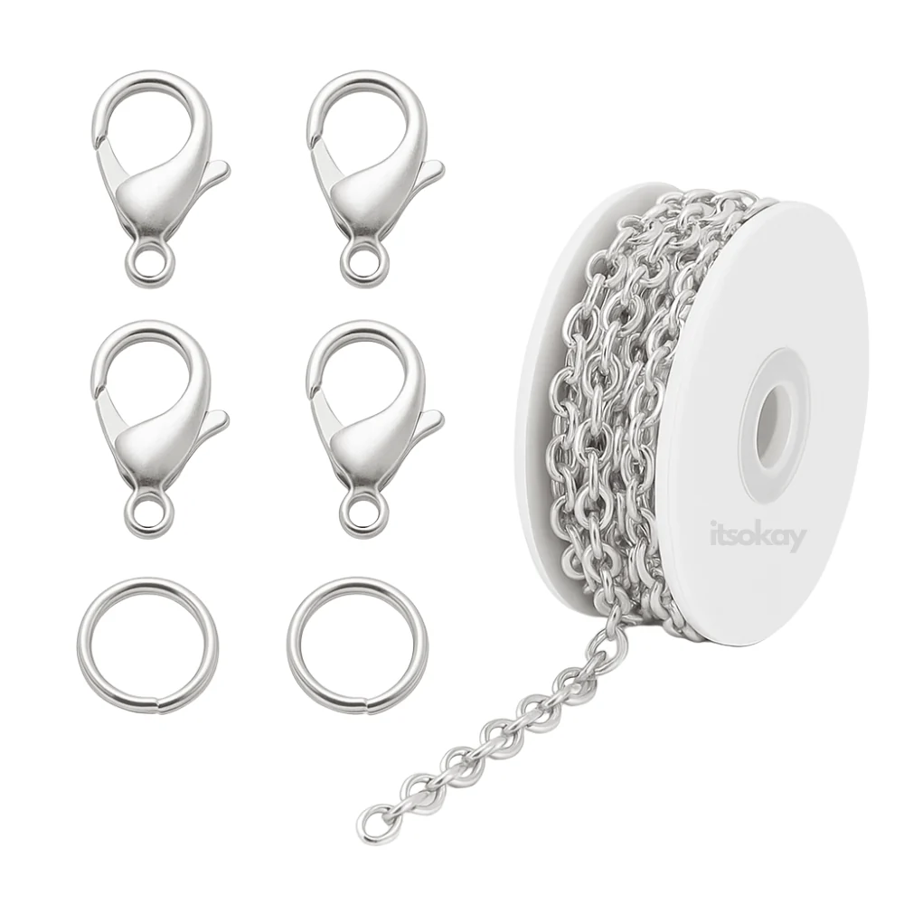 Sieraden maken set (Ketting, Karabijnsluitingen & Ringetjes) 45-delig