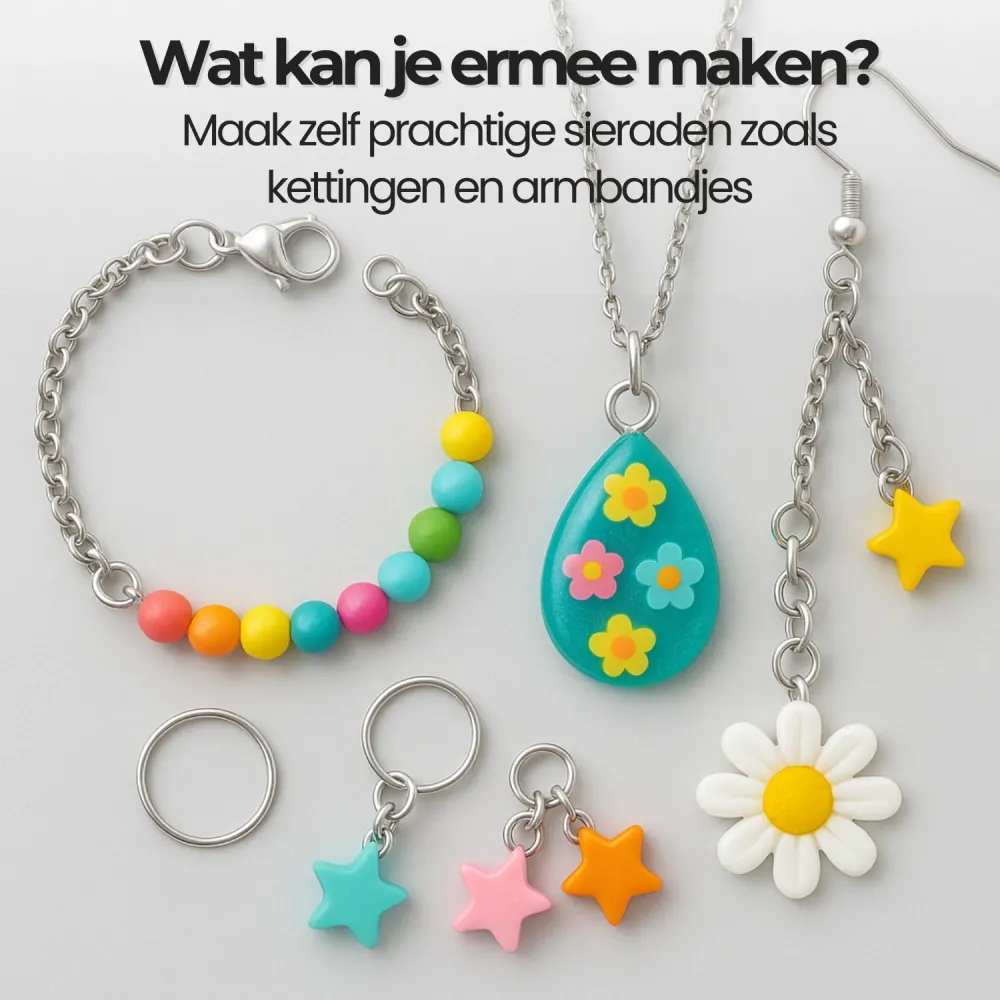 Sieraden maken set (Ketting, Karabijnsluitingen & Ringetjes) 45-delig