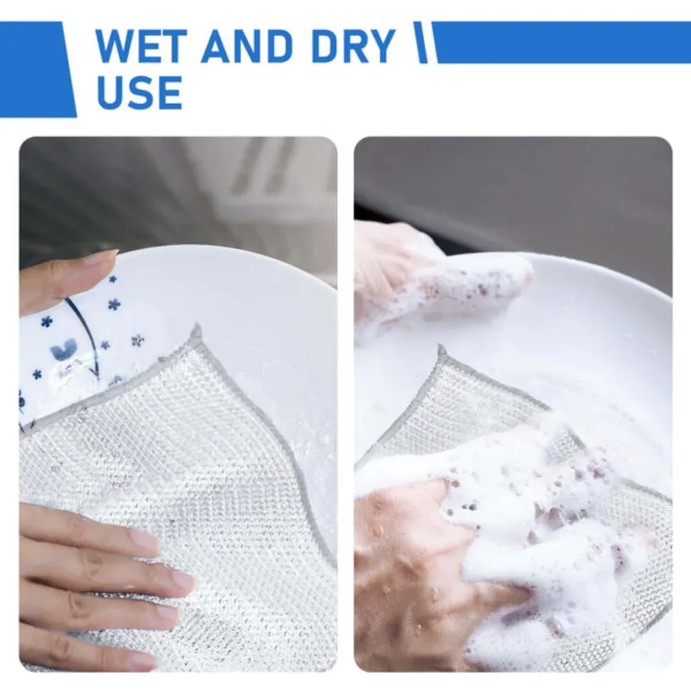 SilverScrub | Herbruikbare Schuursponsdoekjes met Diamantweef