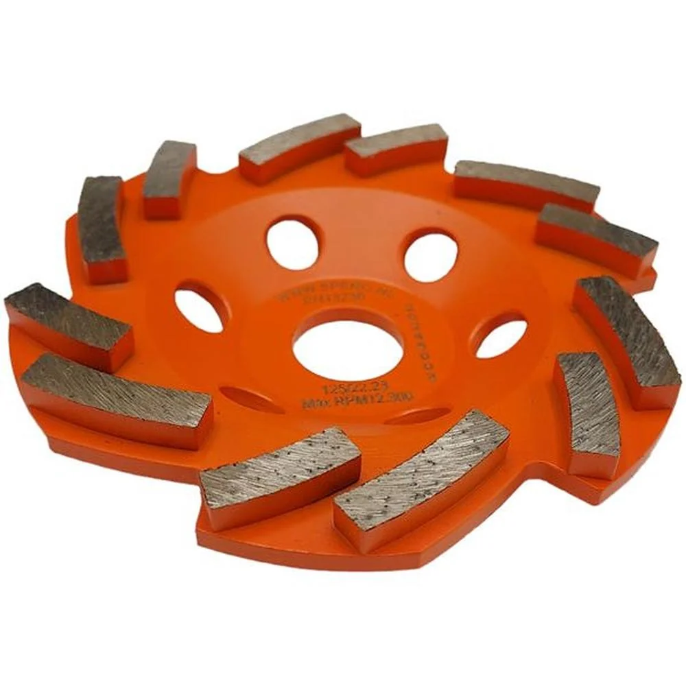 125mm GROF Dubbele SNAKE Diamant Komslijpschijf Beton, Lijm, Anhydriet, Zandcement - Asgat 22.23mm Spero