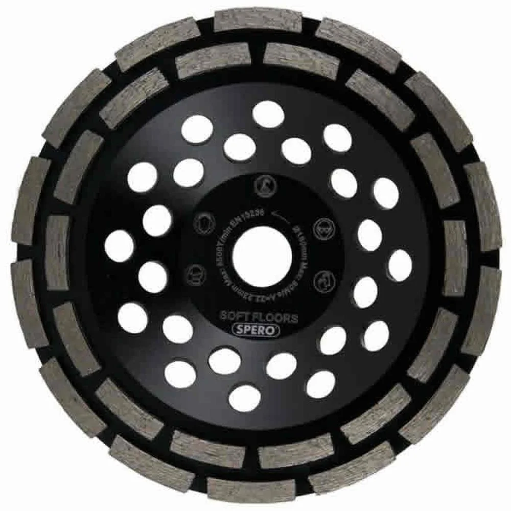 180mm GROF Dubbele rij PREMIUM Diamant komslijpschijf Beton Asgat 22.23mm - Zachte vloeren Spero