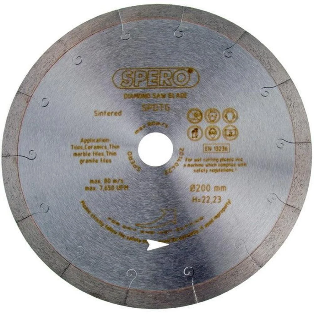 200mm Tegel & Natuursteen Diamantzaagblad asgat 25,40mm Spero