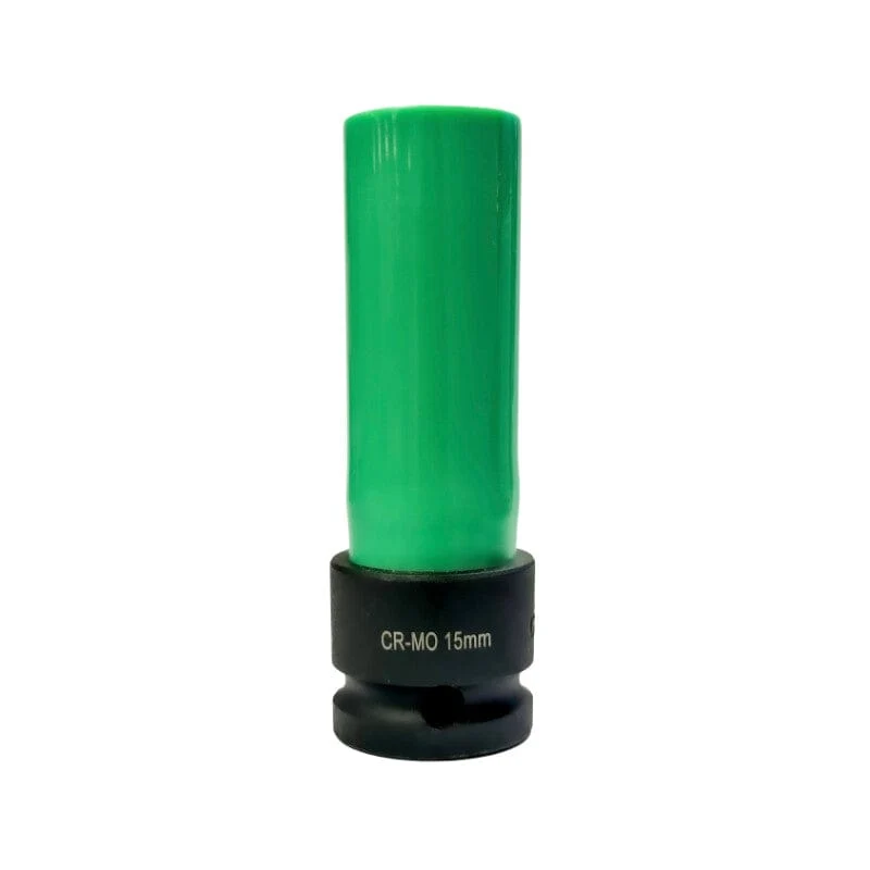 1/2" Krachtdop 15mm, lang dunwandig (licht groen) Steiner Airtools