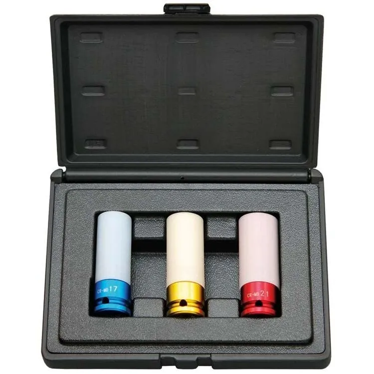 1/2" Krachtdoppenset, lang dunwandig, 3dlg Steiner Airtools