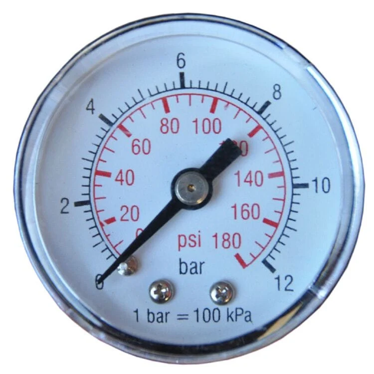Manometer 40mm, 1/8" aansl (tbv 1/4"+3/8"+1/2" units) Steiner Airtools