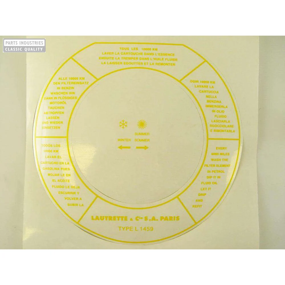 Sticker zwart luchtfilter