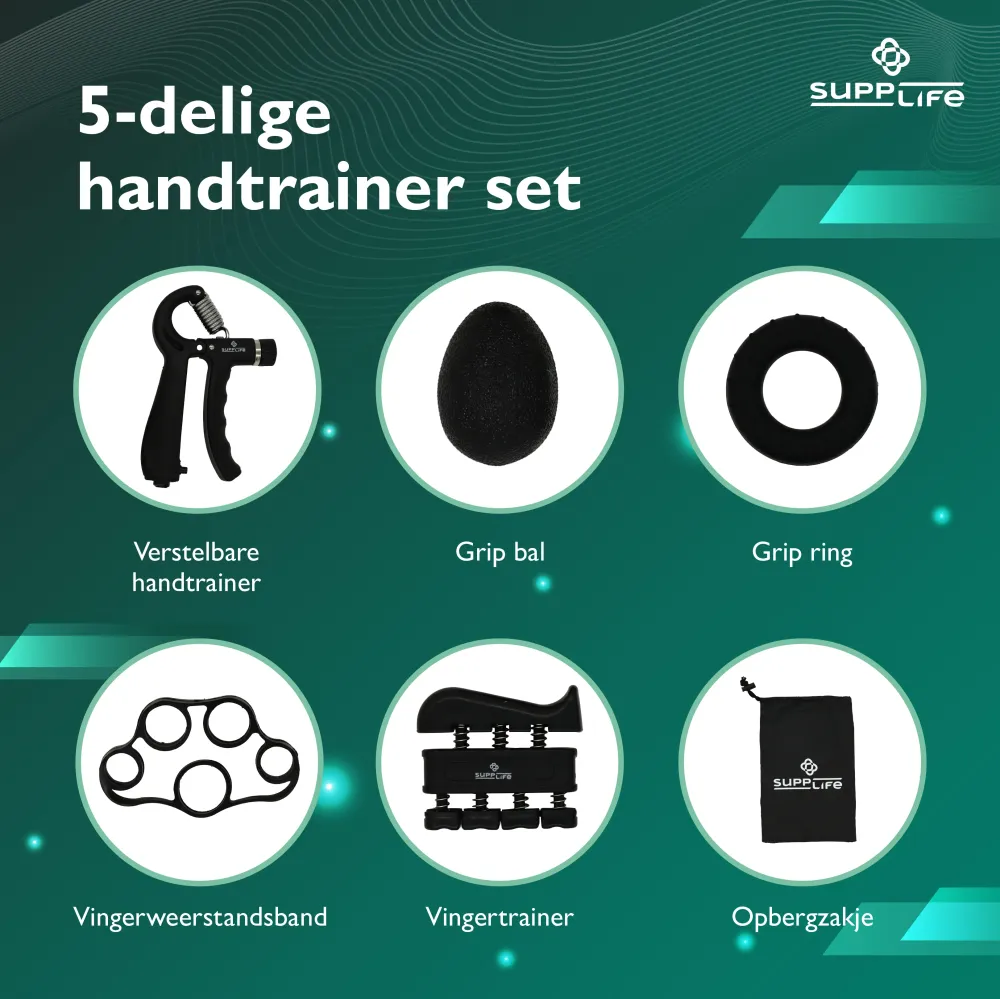 Supplife 5-Delige Fitness Handtrainer Set Supplife.nl