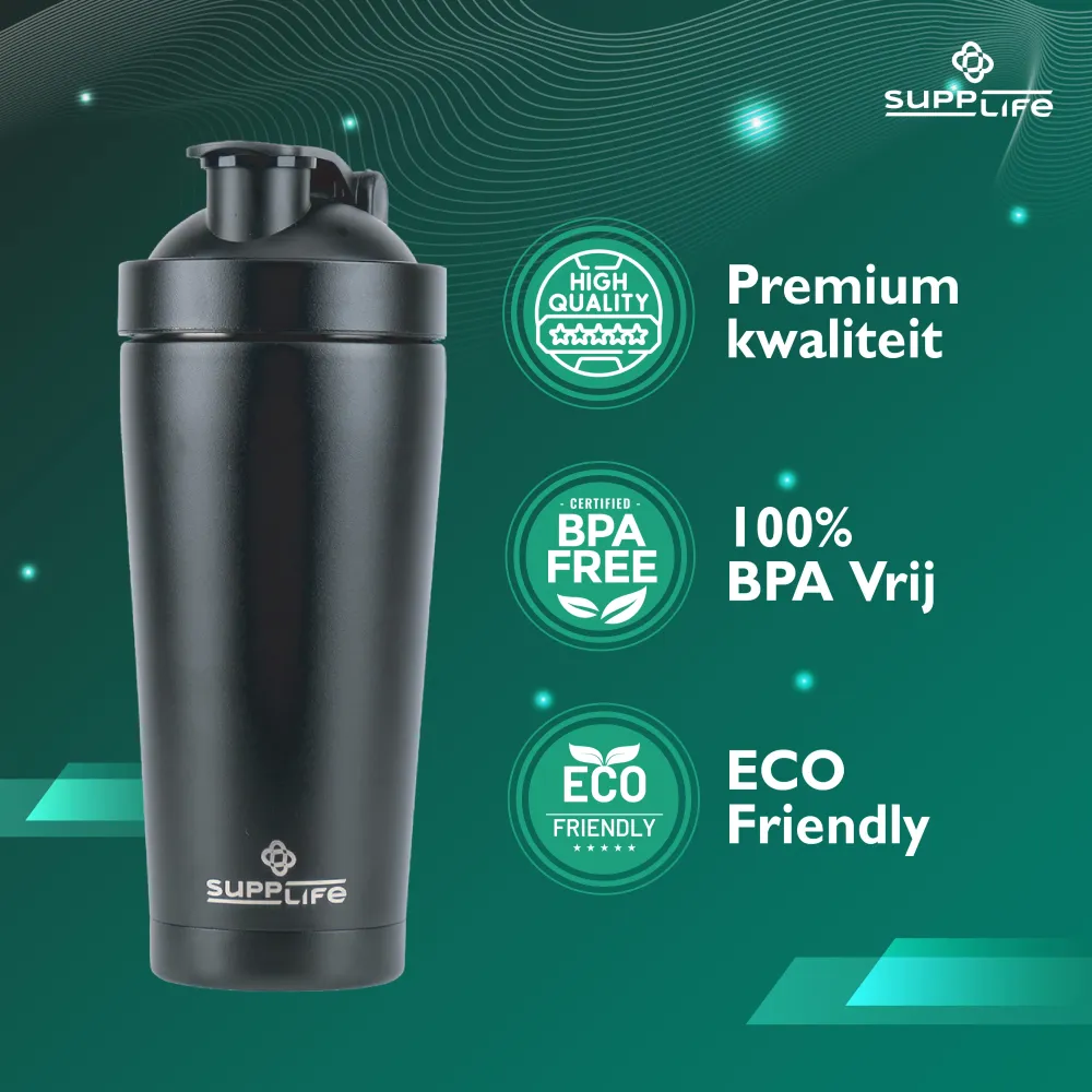Supplife RVS Shakebeker met Bal - 750 ml Supplife.nl