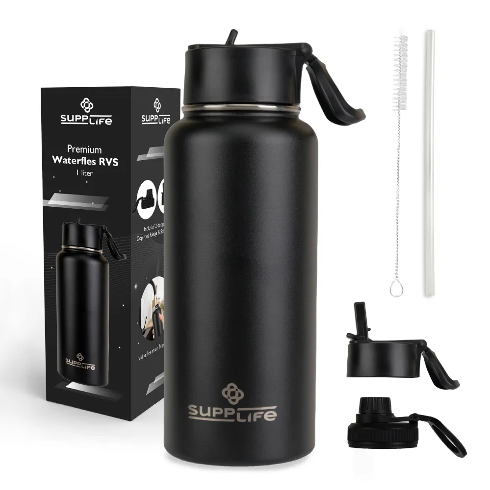 Supplife RVS Waterfles 1 Liter Supplife.nl