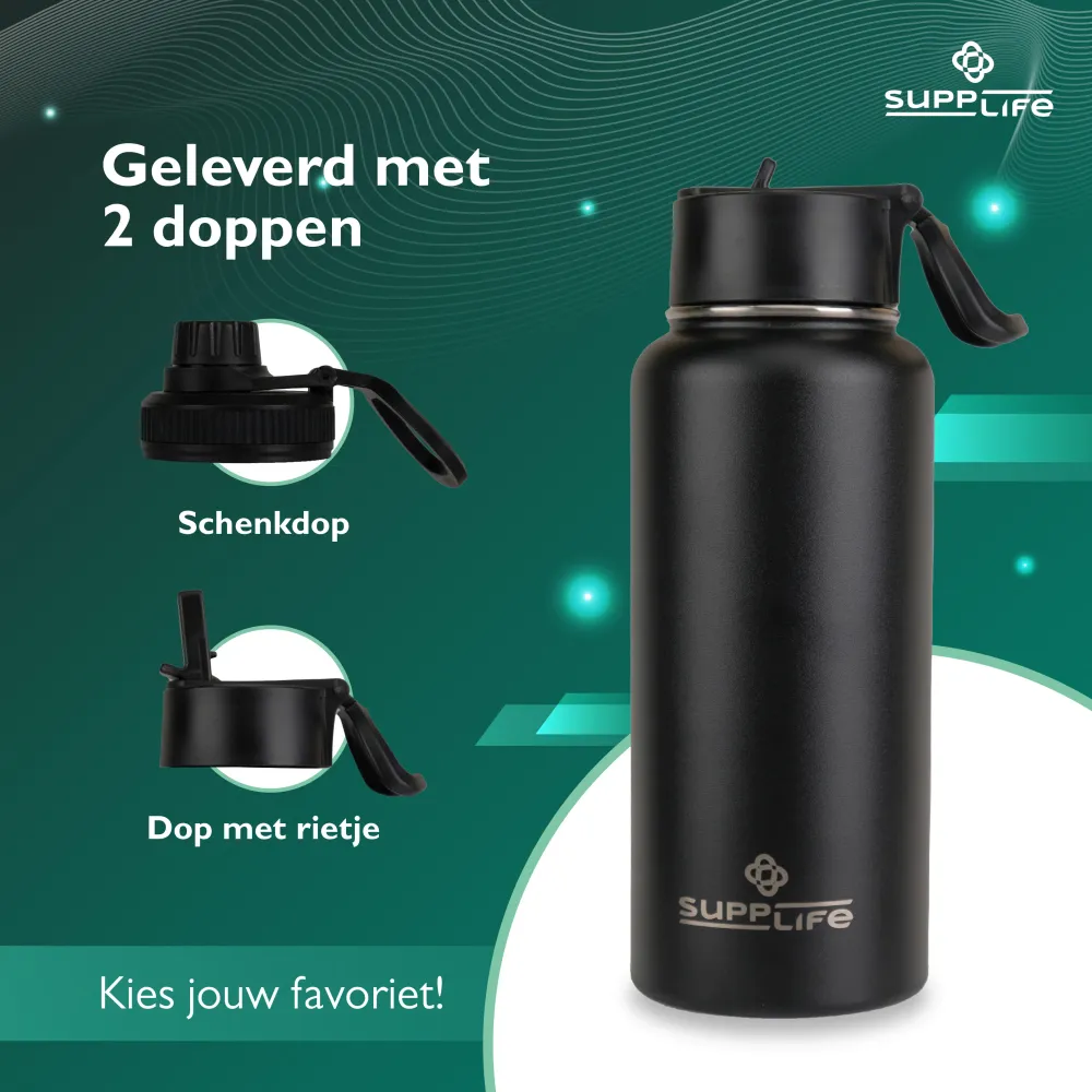 Supplife RVS Waterfles 1 Liter Supplife.nl