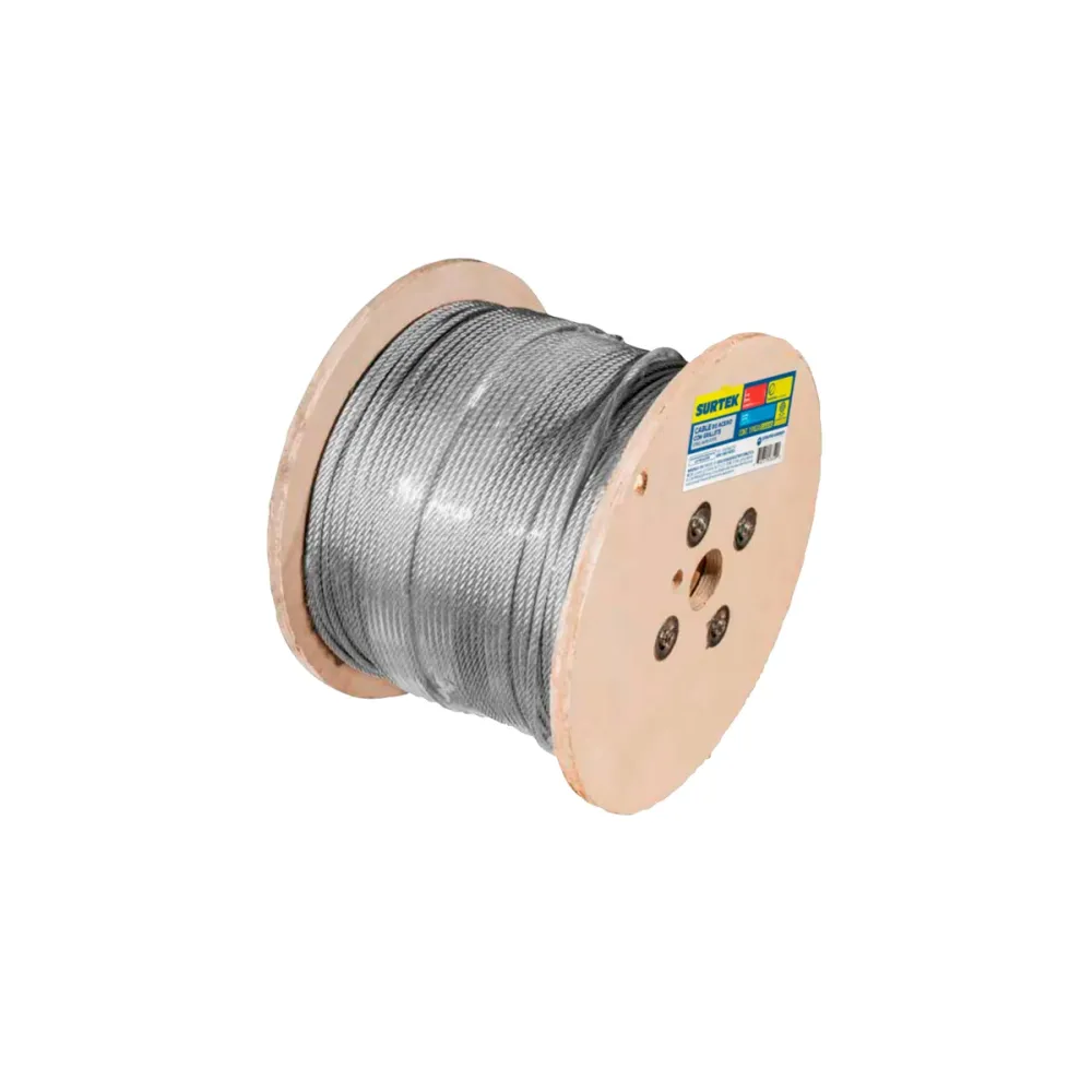 Cable de acero con grillete 7 x 7 hilos, 3/32" x 300 m Surtek SURTEK DS