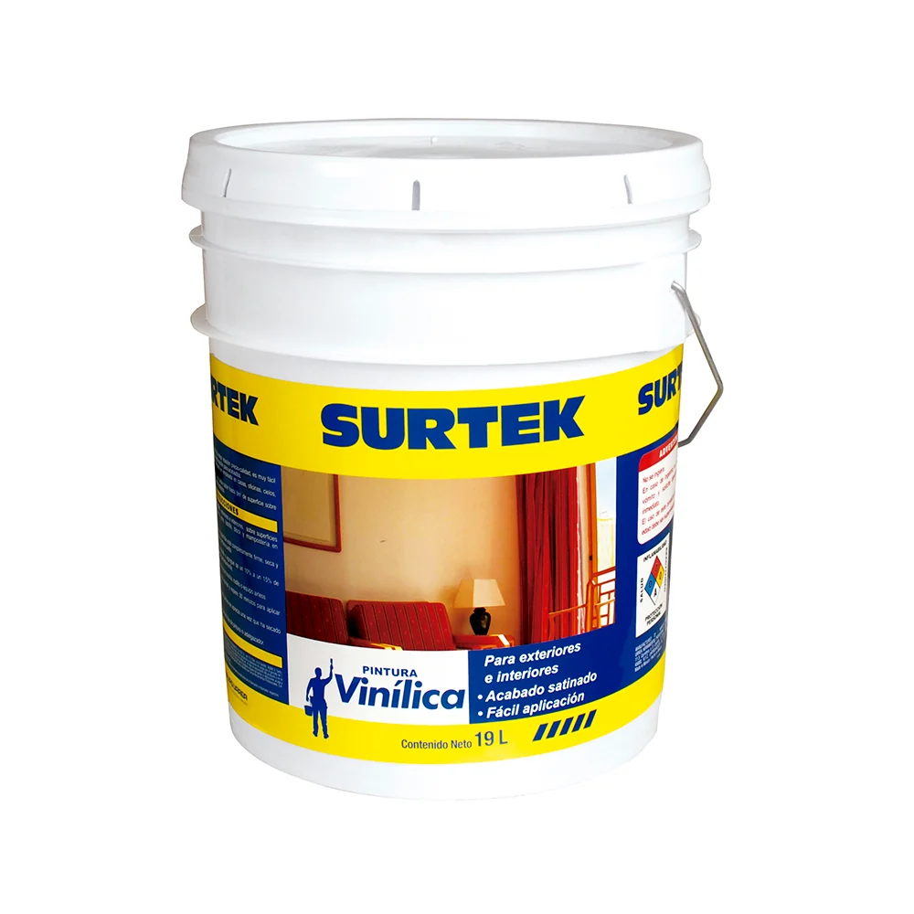 Cubeta de pintura vinílica 19 Lt color marfil Surtek SURTEK DS