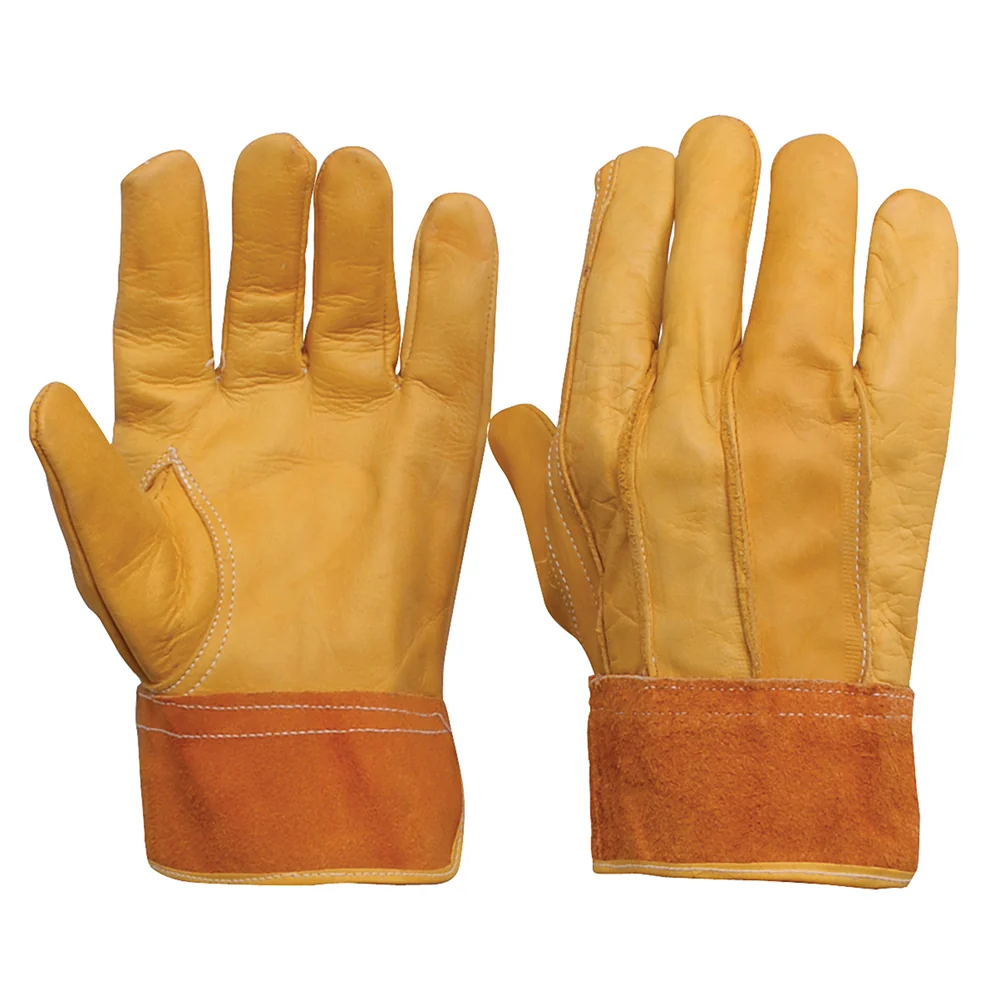 Guantes de piel de vacuno tipo operador con puño de carnaza unitalla Surtek SURTEK DS
