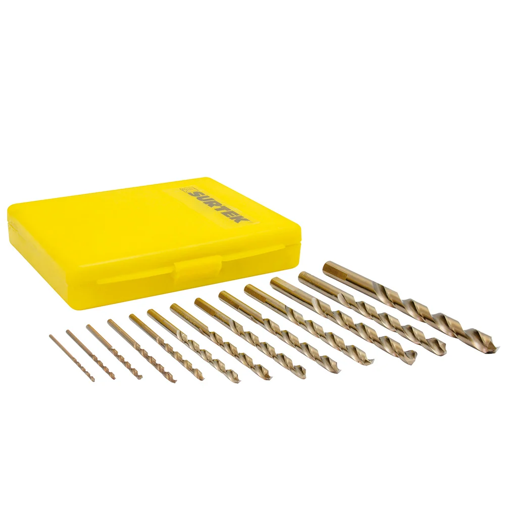 Juego de brocas con cobalto de acero de alta velocidad zanco recto, 13 piezas Surtek SURTEK DS
