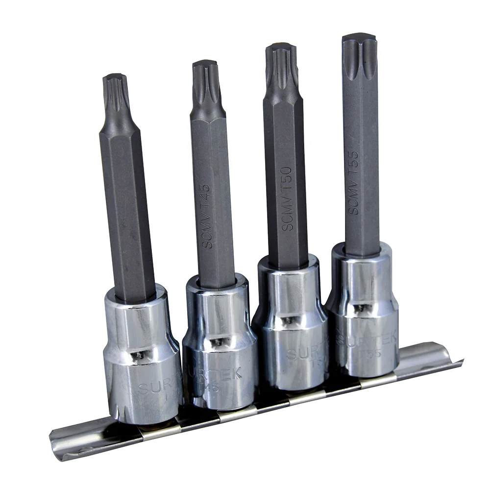 Juego de dados con punta larga torx cuadro de 1/2", 4 piezas Surtek SURTEK DS