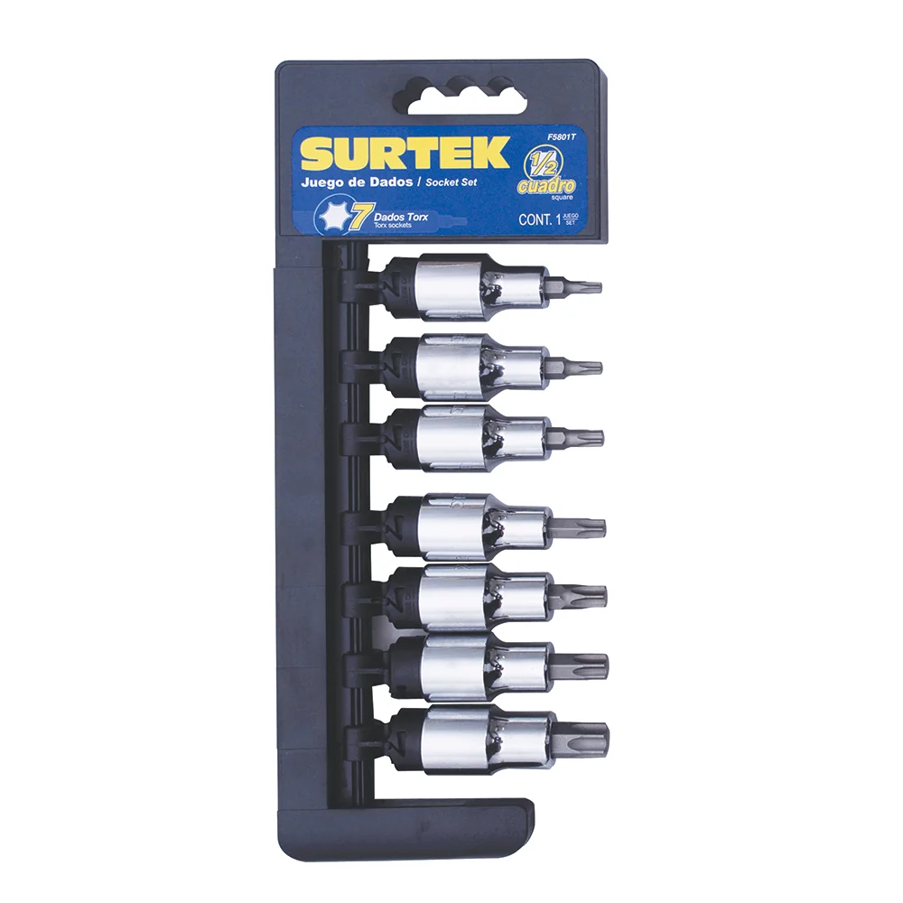 Juego de dados con punta torx cuadro de 1/2", 7 piezas Surtek SURTEK DS