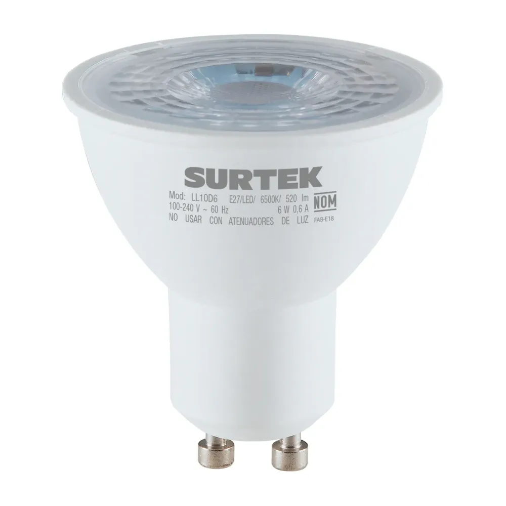 Lámpara de LED tipo GU10, 4 W luz cálida Surtek SURTEK DS