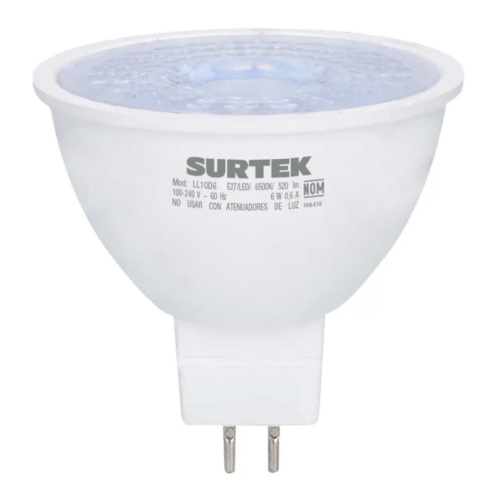 Lámpara de LED tipo GU5.3, 6 W luz cálida Surtek SURTEK DS